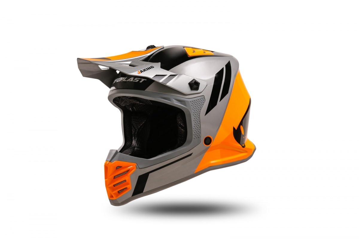 UFO PLAST Unisex - Adult He13600#EFL Helmet, Grey/Orange, L