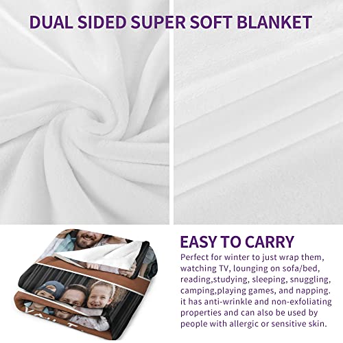 Youltar Fathers Day Dad Gifts Custom Blanket With Photos Best Dad Ever Gifts Dad Gifts From Daughter Son, Personalized Pictures Blanket Christmas Birthday Gifts For Dad Photo3 #TOP1