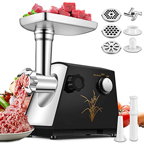 Elektro-Fleischwolf, Edelstahl Fleischwolf Und Wurst Stuffer Lebensmittel Grinding Fleischwolf, 2800 Watt Kupfer Motor, 3 Verschiedene