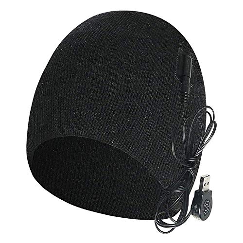 Faxiang Smart Hat Men Women Rechargeable Heated Knit Cap Three-Speed Adjustable Black #TOP12