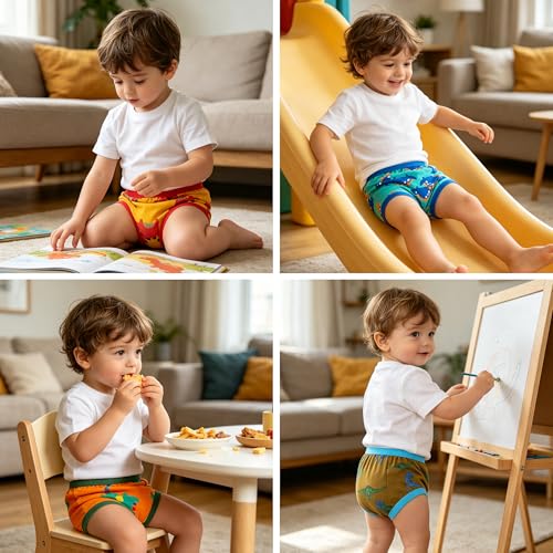 Image of BIG ELEPHANT Toddler Training Pants, Soft Cotton Absorbent Training Underwear for Baby Boys & Girls