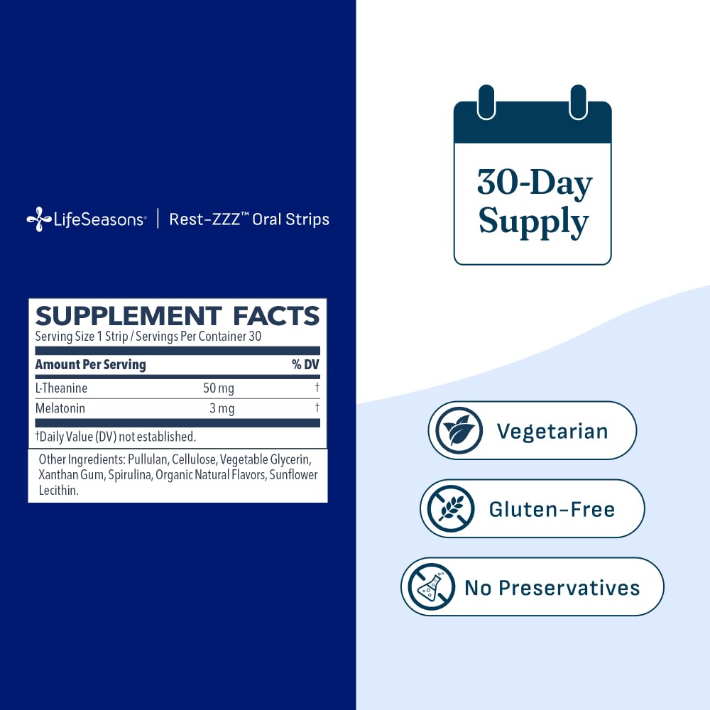 Rest-ZZZ Oral Strips - Powerful Sleep Support Supplement - Fall Asleep & Stay Asleep - Calms Nervous System - Naturally Ease Tension & Restlessness - Low Dose Melatonin & GABA - 30 Servings — Amazon image 5