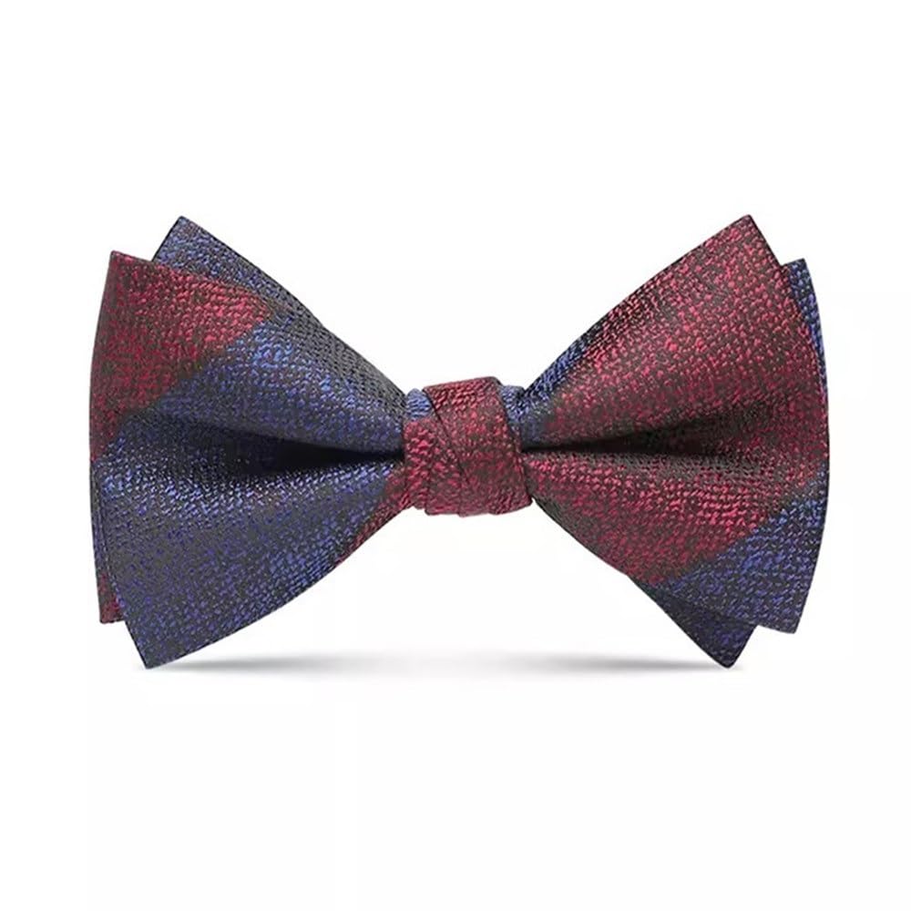 Papillon Uomo Papillon da uomo rosso e blu con giunture, camicia da abito e papillon