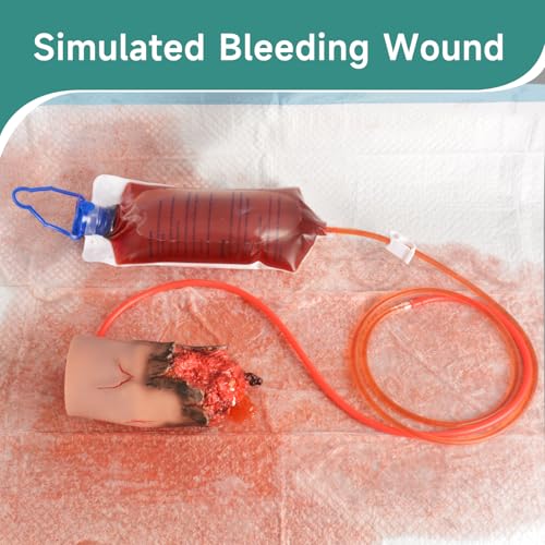 Image of Wound Packing Trainer Kit, Stop the Bleeding Kit for hemostasis Training, Wearable Severed Arm Trauma Trainer