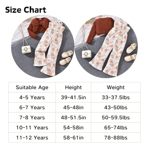 Image of HIHA Girls Sleeveless Jumpsuits Outfit Long Sleeve Twist Front Tops Romper Clothes Set Size 4-12