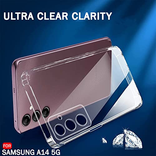 Image of TheGiftKart Back Cover Soft Case for Samsung Galaxy A14 4G / A14 5G | Best Camera Protection | Inbuilt Dust Plugs & Anti-Slip Grip | Ultra Clear Slim (Silicone | Transparent)
