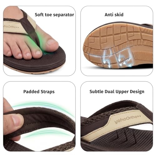 Image of YOHO Bubbles Men Ortho slippers | Soft comfortable and stylish flip flop slippers for Men in exciting colors |Lightweight | Anti Skid | Daily Use Chappal