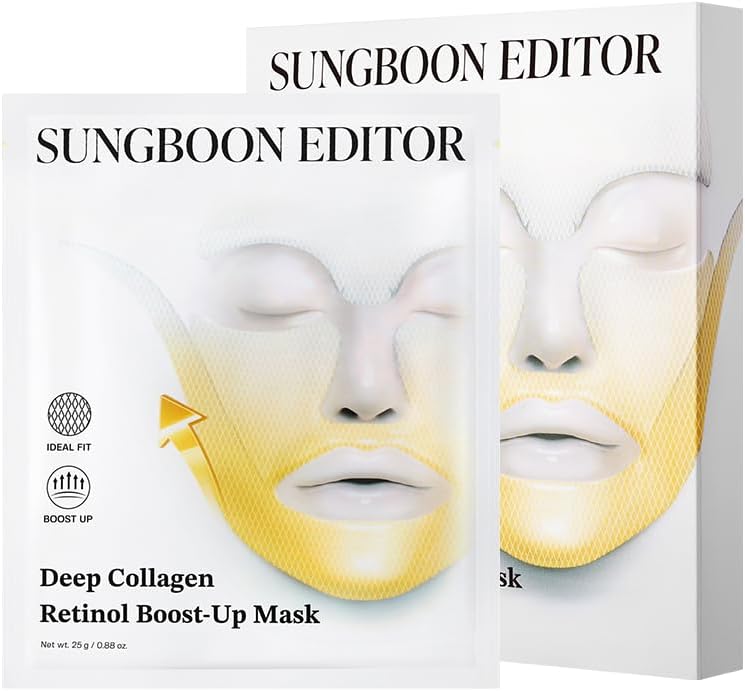 Deep Collagen Retinol Tension Boost Up Mask | Retinol & Volufiline | Firm-Looking, Smooth Appearance Care Mask | Face & Neck Care | Korean Skincare, 25g x 4ea