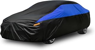 GUNHYI All-Weather Waterproof Car Cover for Sedans - Universal Fit Chevy Corvette, Ford Fusion, Honda Accord, Kia Stinger - UV Rain Snow Protection