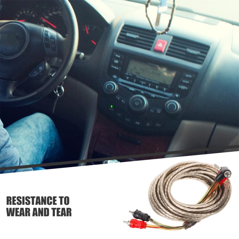 ULTECHNOVO Subwoofer Wire Kit, 196.5 Inches RCA Car Audio Cable for Stereo Amplifier Wiring Harness, Shielded Sound Cord Dual Plug Connector Adapter for Auto Vehicle Speaker Connection