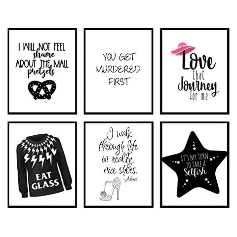 Silly Goose Gifts Eat Glass - Funny TV Series Show Themed Art Print Design Wall Room Home Bathroom Decor Set Typography - No Frames (Take a Selfish) Cover