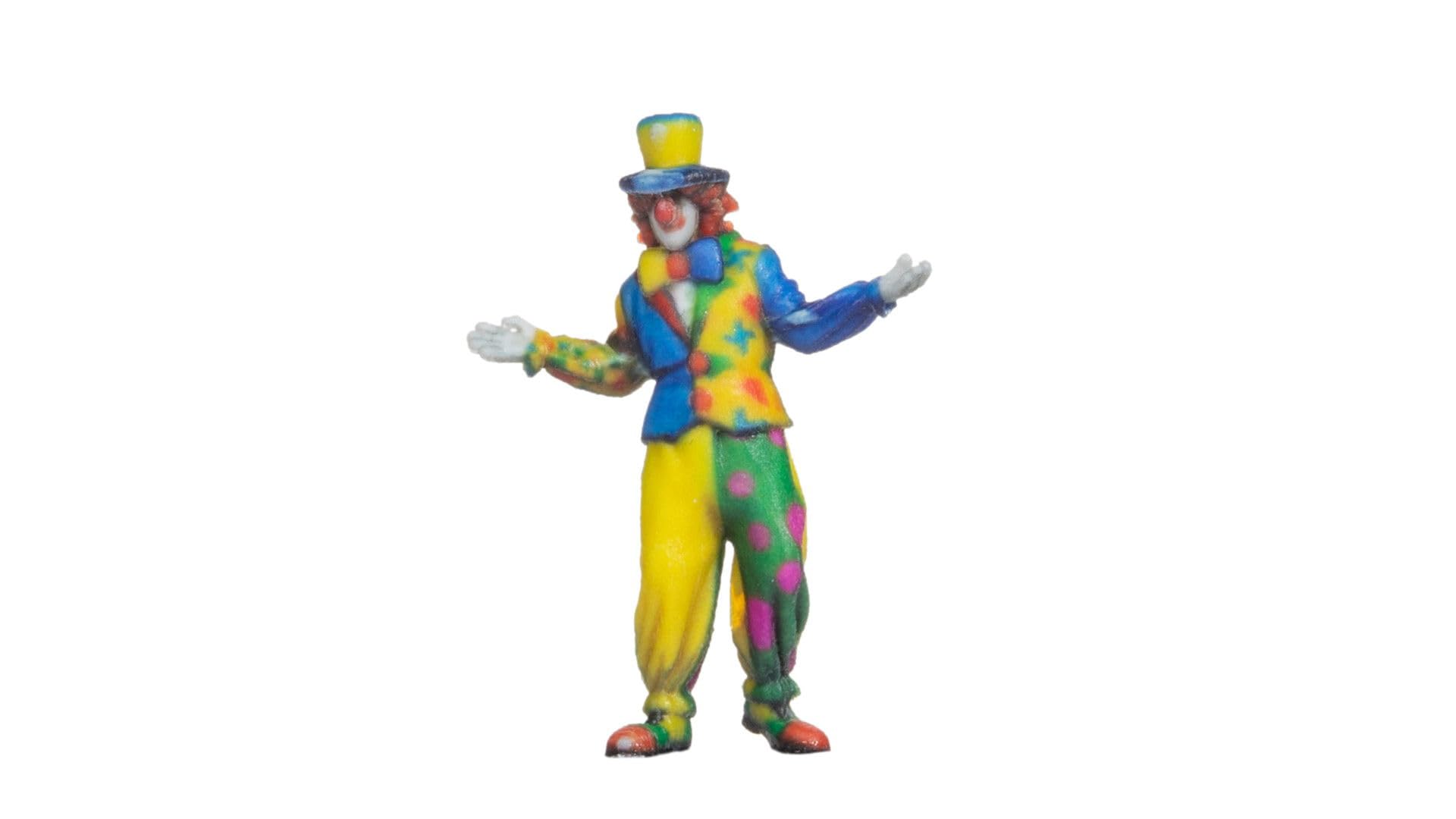NOCH H0 Clown Figurine, Hand-Coloured Plastic Figure 1:87 for Vivid Scenes in H0 Model Making and Dioramas