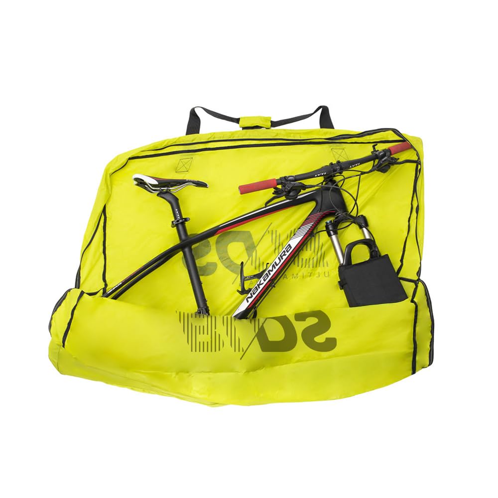 TRAINBag Light de Buds-Sports - Housse Vélo et VTT Spécial Train Europe - Standard SNCF 130x90 cm - Pour Voyager Avec Votre Vélo Ou VTT - Idéal Bikepacking et Cyclotourisme (Jaune)