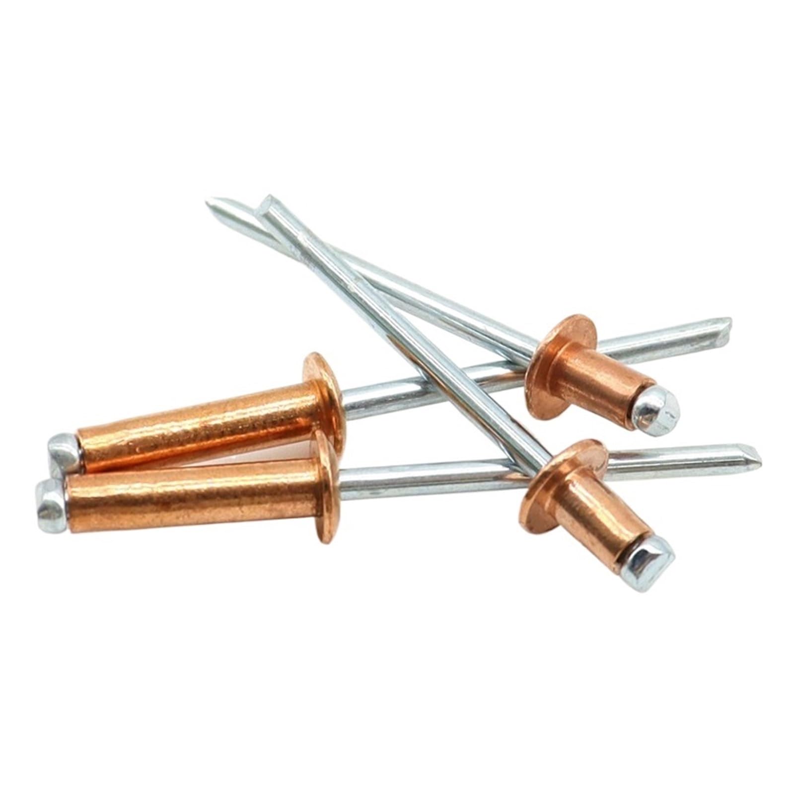 remaches ciegos, Remache ciego con núcleo de cobre rojo, remaches tracción M2.4 M3.2 M4 .8 M5, clavos cabeza redonda tipo abierto alta resistencia(8mm (10Pcs))