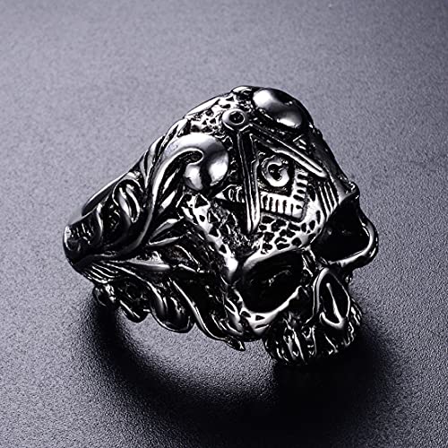 Stainless Steel Skull Band Ring for Boys
