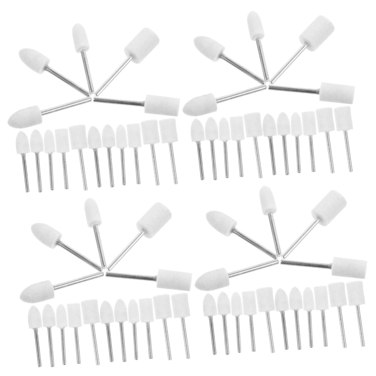Cabilock 4sets Wool Polishing Bits Jewelry Tools Grinding Head for Watches Felt Buffing Wheels Polishing Tools for Jewelry 25pcs*4