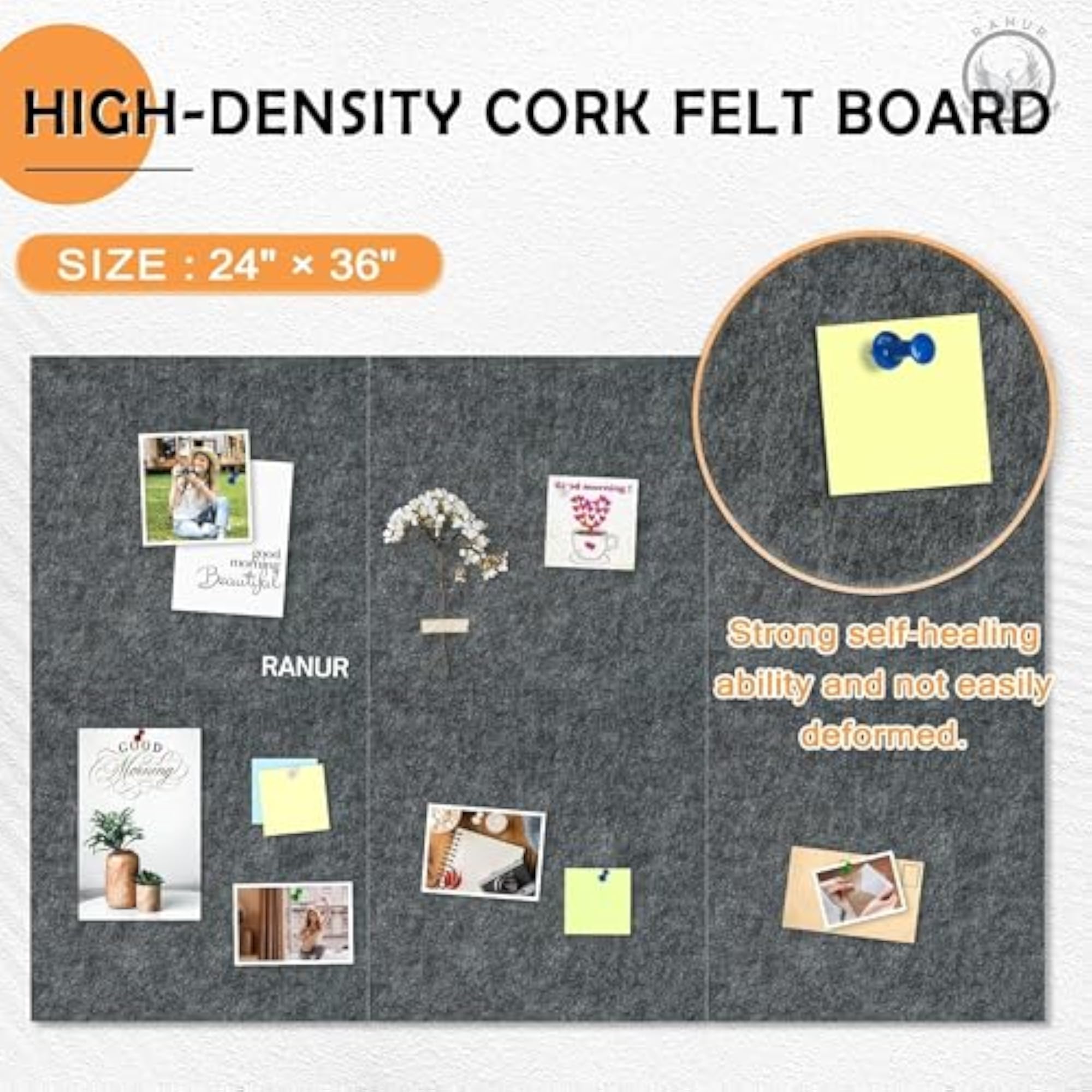 6 Pcs Felt Bulletin Board Self Adhesive Notice Boards
