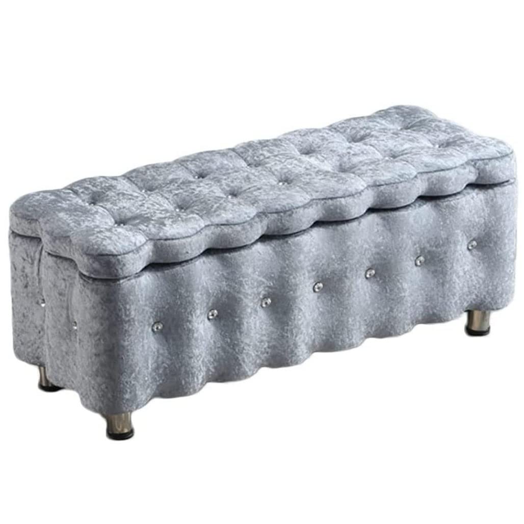 Taburete de Almacenamiento, reposapiés Rectangular con Almacenamiento, con Tapa Plegable, Estilo nórdico Sencillo, Sala de Estar, sofá, Banco, Dormitorio, pie de Cama, ta