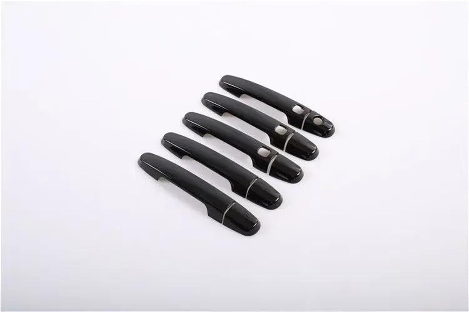 PIWINE Handle Sticker for RAV4 2006-2013 Gloss Black Chrome Car Door Handle Covers Styling Accessories(Black 3 Buttons)