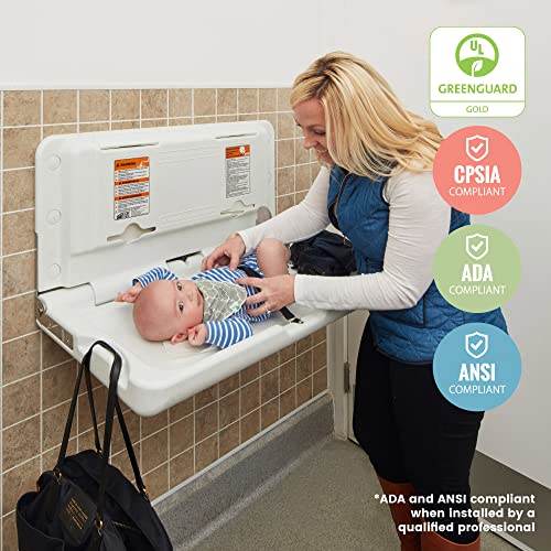 ECR4Kids ELR18004 WallMounted Baby Changing Station, Horizontal Fold