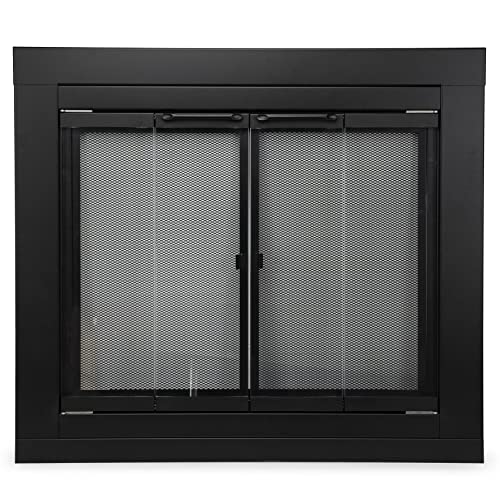 Image of Stanbroil Fireplace Glass Bi-fold Style Door, Black, Medium