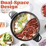 4L Electric Hot Pot with Divider - Dual-Flavor Shabu Shabu Pot with Slow Cooker Function, 1500W, Ideal for Family Meals & Social Gatherings, Black - Image 3