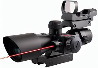 WIPBOTEN 2.5-10x40 Combo Laser Red Green Scope with Mil-dot Reticle and 3 MOA dot, Dual Illumination for Hunting - wipboten