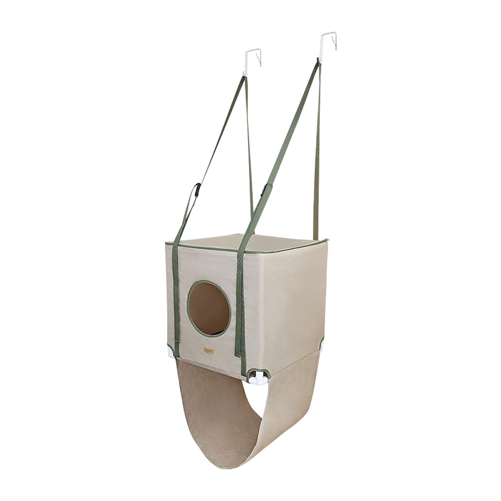 Hamac Suspendu pour Chat, Cachette, 2 Couches Respirantes, pour Se Reposer, Jouer, Faire de l'exercice, Sangle Réglable, Cachette