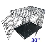  Ellie-Bo - Jaula Plegable para Perro con 2 Puerta con Bandeja de Metal Que no podrá morder, tamaño Mediano de 30 Pulgadas (76,2 cm)
