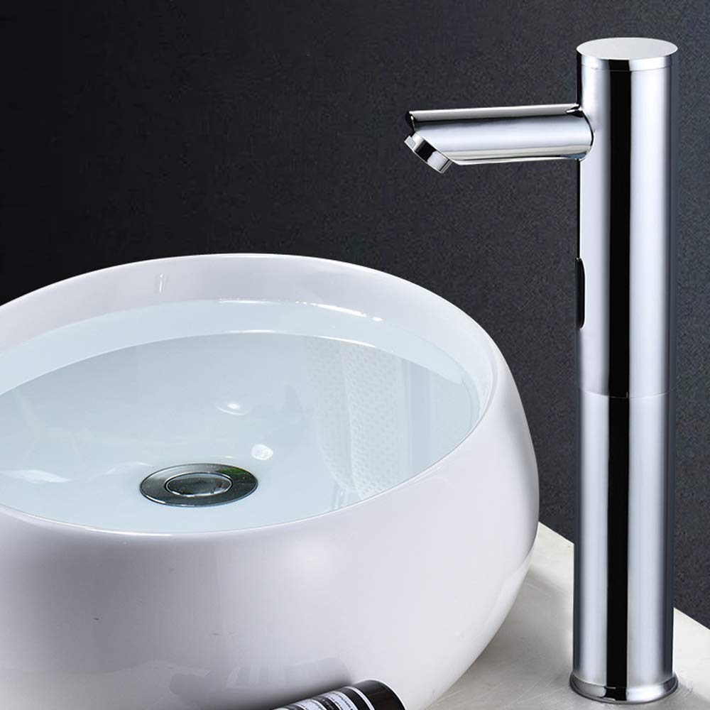 Infrarot Sensor Wasserhahn, 20CM/32CM Automatisch Wasserhahn Infrarot Sensor Touchless Messing Waschtischarmatur Kaltwasser Geeignet für Badezimmer,Toilette, Küche, Hotel, usw (32CM)