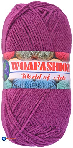 Image of Pastel Color Acrylic Hand Knitting Yarn (Magenta) (200gms)