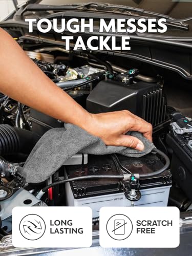 Image of Cleaning Cloth Roll Reusable Washable 20 Pack for Kitchen Surfaces Car, Home, Garage or Shop Cleaning Tear Away Microfiber Towels (2, Grey)