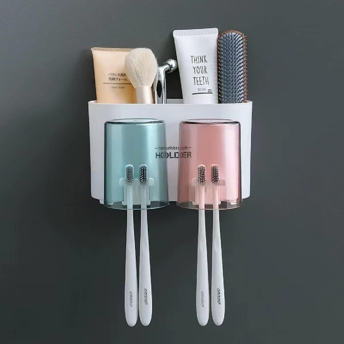 Tyzag Toothbrush Holders for Bathroom, Tooth Brushes Holder, Toothbrush Holder Wall Mounted, Brush Holder for Bathroom Wall Mounted (2 Cup, White) (B0D3LXGNX5) Amazon Price History, Amazon Price Tracker