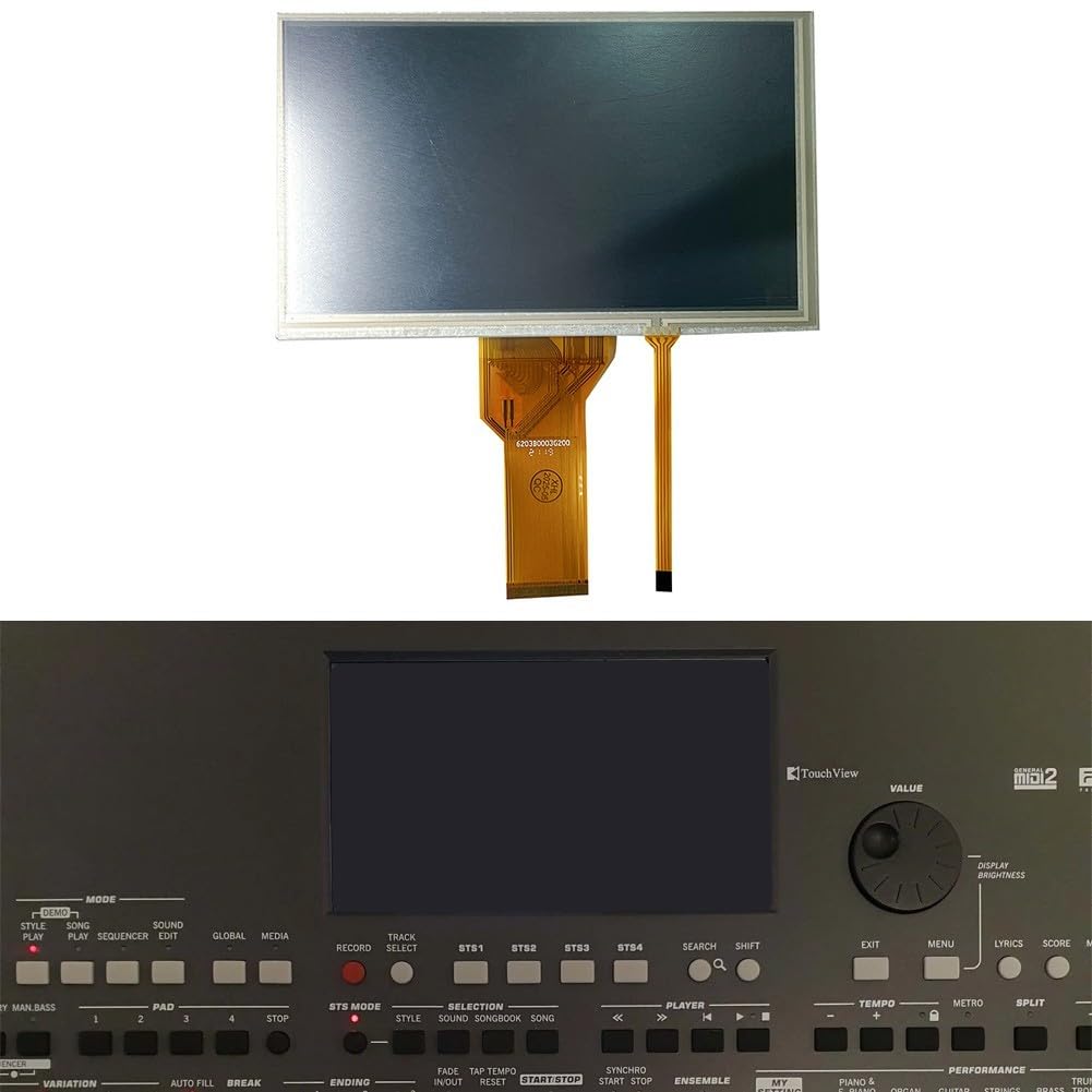 KORG PA600/PA900 Écran tactile LCD résistif à 4 fils avec cadre en ABS et revêtement en verre pour clavier électronique Instru
