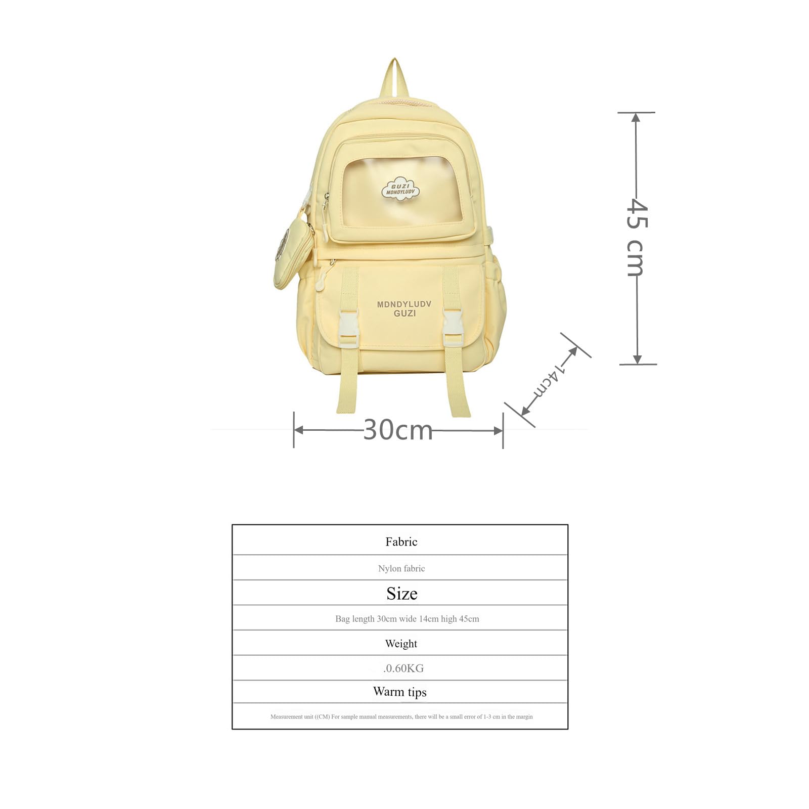 Zaino Scuola Zaino per Donne Zaino per Ragazze Zaino per La Scuola Zaino per La Scuola Zaino di Grande capacità Zaino da Viaggio Trasparente Impermeabile-Rosso