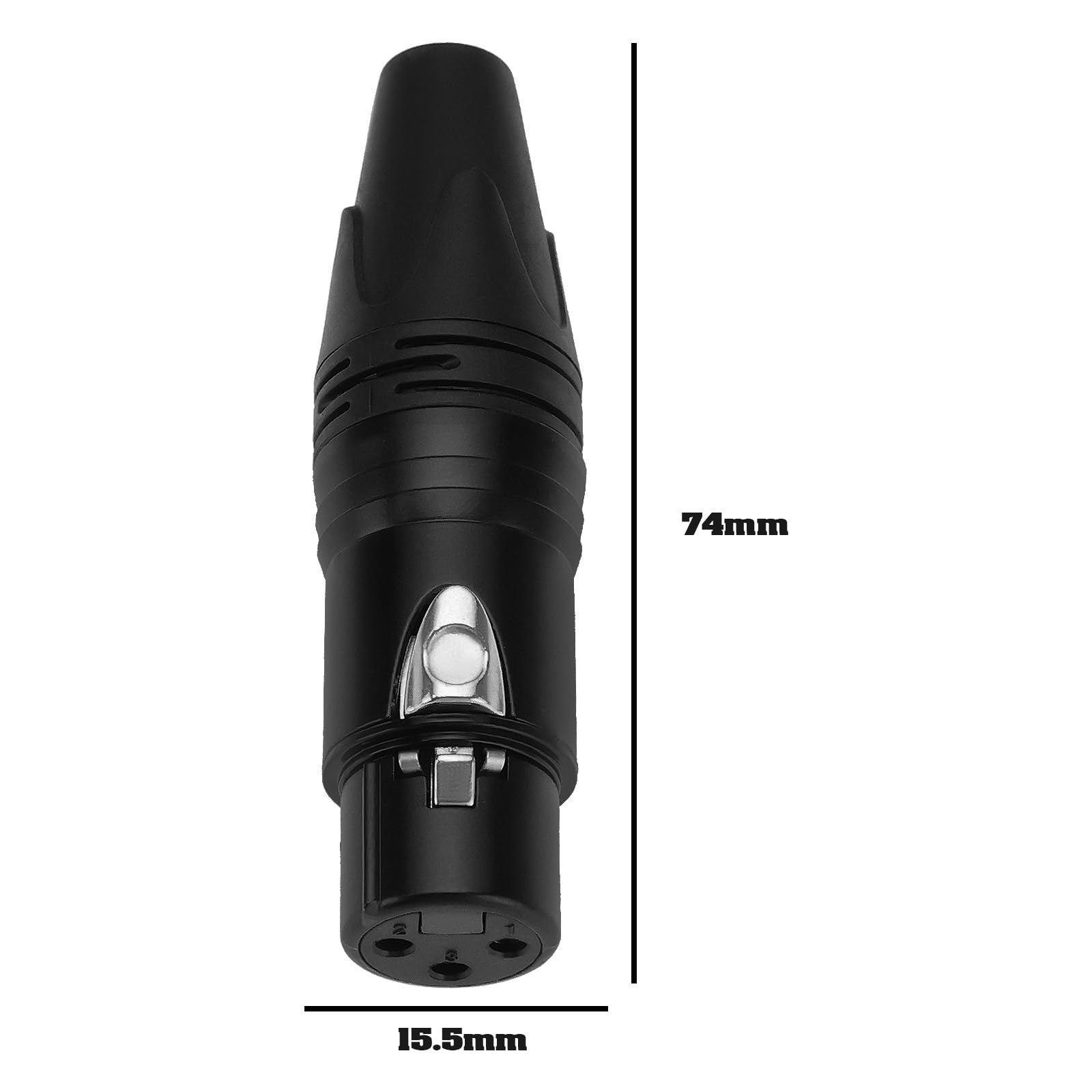 The Lord of the Tools 2Pcs Female 3 Pins XLR Connector Plug 3 Pins In Line XLR Connectors for Microphone Mic Cable Plug Connector Audio Speaker Socket Black - Image 4