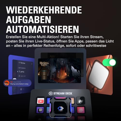 Elgato Stream Deck MK.2 – Studio-Controller, 15 Makrotasten, auslösen von Aktion in Apps und Software wie OBS, Twitch, YouTube und anderen, für Mac und PC