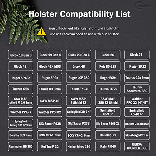 Nikishap Universal Iwb Gun Holster For Men And Women With Bullet Clip Holster For Concealed Carry, Fits All Firearms - S&W M&P Shield 9/40, Taurus Pt111 G2, Sig Sauer P320, Glock 17 19 26 27 42 43. #TOP3