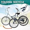 MOPHOTO Adult Folding Tricycle 7 Speed 20/24/26 Inch Adult Tricycles Three Wheel Bike Cruiser Trike with Low-Step Through Frame/Large Basket/Adjustable Seat #5