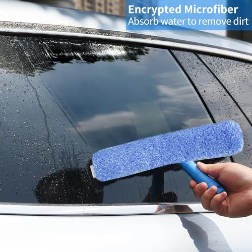 Image of Window Washing Kit,Window Cleaning Squeegee Kit with Bucket | Professional window washing equipment,Squeegee for Window Cleaning,window squeegee for home Outdoor Car Commercial Use