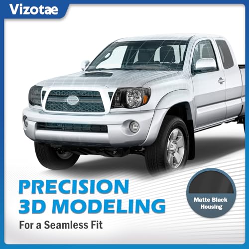 Vizotae Headlights Assembly for 2005-2011 Toyota Tacoma Halogen Headlamp Replacement, High/Low Beam W/Bulbs, Driver & Passenger Side by Vizotae - Image 2
