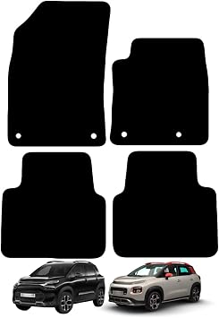 Citroen C3 Aircross 2018 to 2024 Car Mats UK-Made Tailored Fit Carpet Floor Mats Full Coverage Compatible Accessory Black Trim
