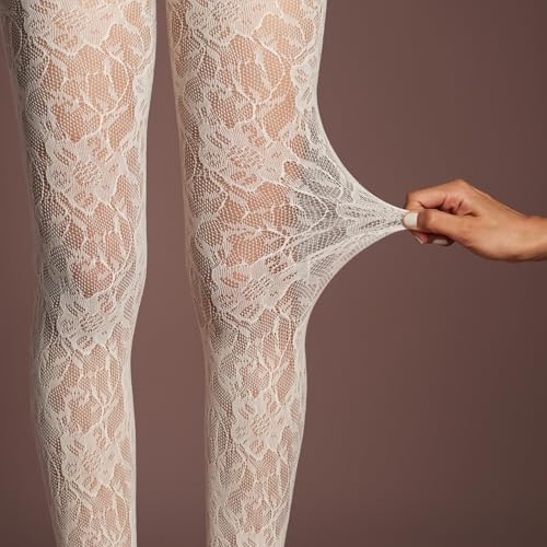 Image of Theater Women Lace Stockings | Stretchable | Comfortable Breathable Nylon Spandex | Warm and Soft Waistband | Free Size (S-4XL (24-48) In)
