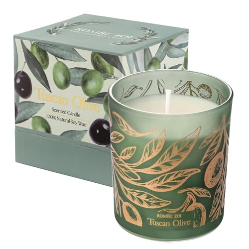 ROMIIE ZOI Scented Candle - Tuscan Olive- 6oz Aromatherapy Soy Wax Jar Candle for Home, Gifts for...