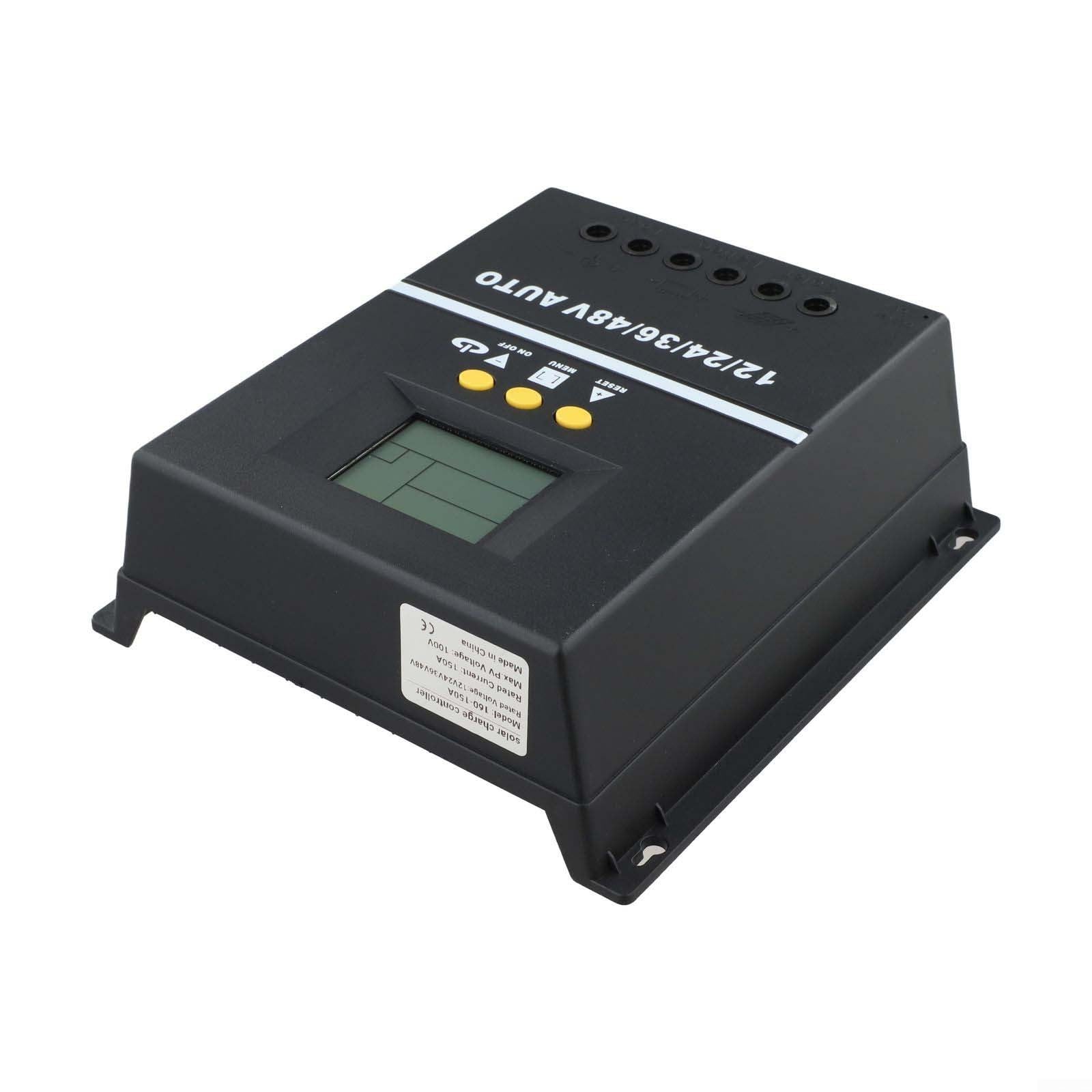 MPPT Solarregler 150A Aluminium Kühlkörper Dual USB(150A) | Echte MPPT-Technik, 30% mehr Ertrag, großes LCD, 7 Lademodi, 12V bis 48V Auto-Erkennung