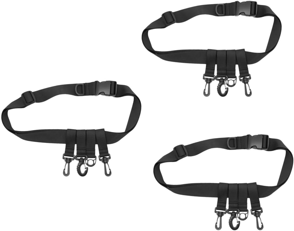 Sosoport 3pcs Fishing Wading Belt Adjustable Waist Holder for Fishing Gear Multi-functional Accessory Quick Release Buckle and Hooks for Kayaking Surfing and Outdoor Activities
