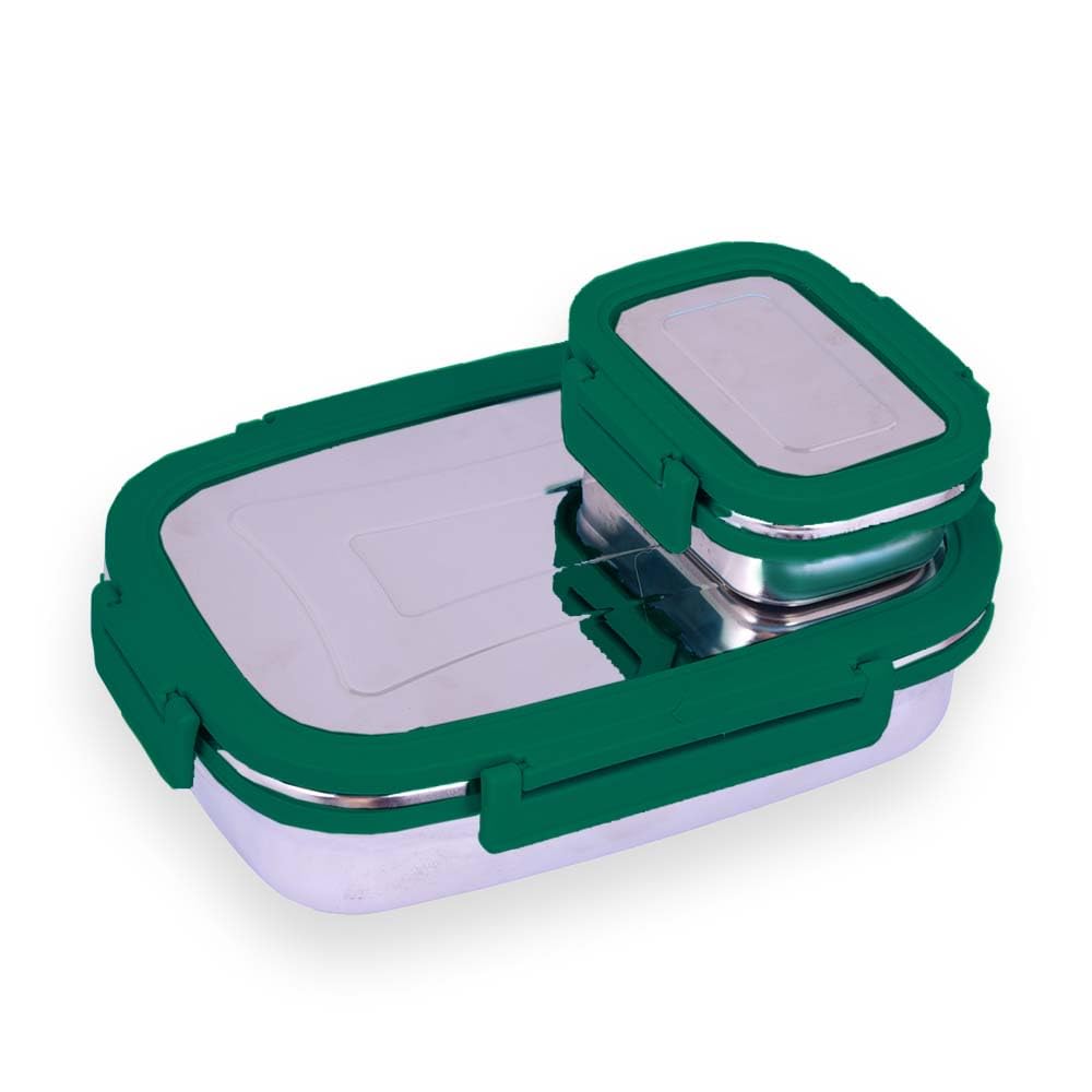 GRAYSON Lunch Box | Lunch Box for Kids | Tiffin Box for Office for Men, School, Gym Airtight Lid, Stainless Steel, Leak-Proof (Green) (B0D37VKP3Z) Amazon Price History, Amazon Price Tracker