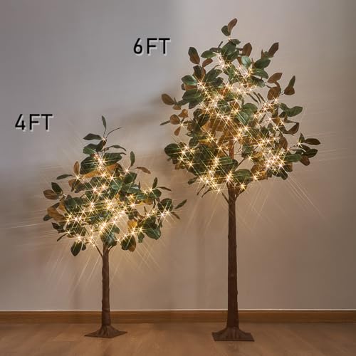 40 in. Pre-Lit Decorative Collection Magnolia Tree with Clear Lights, Plug-In main image 0