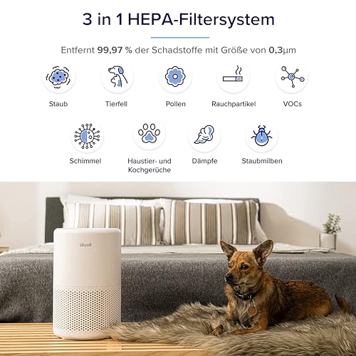 DOMO DO264AP Luftreiniger Mit HEPA-Filter – Für Räume Bis 20 M², 3 Geschwindigkeiten, Ionisator