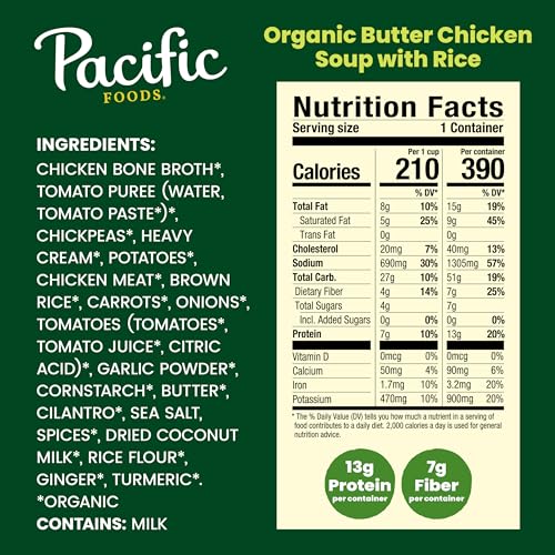 Image of Pacific Foods Organic Butter Chicken Soup with Rice, 16.3 oz Can